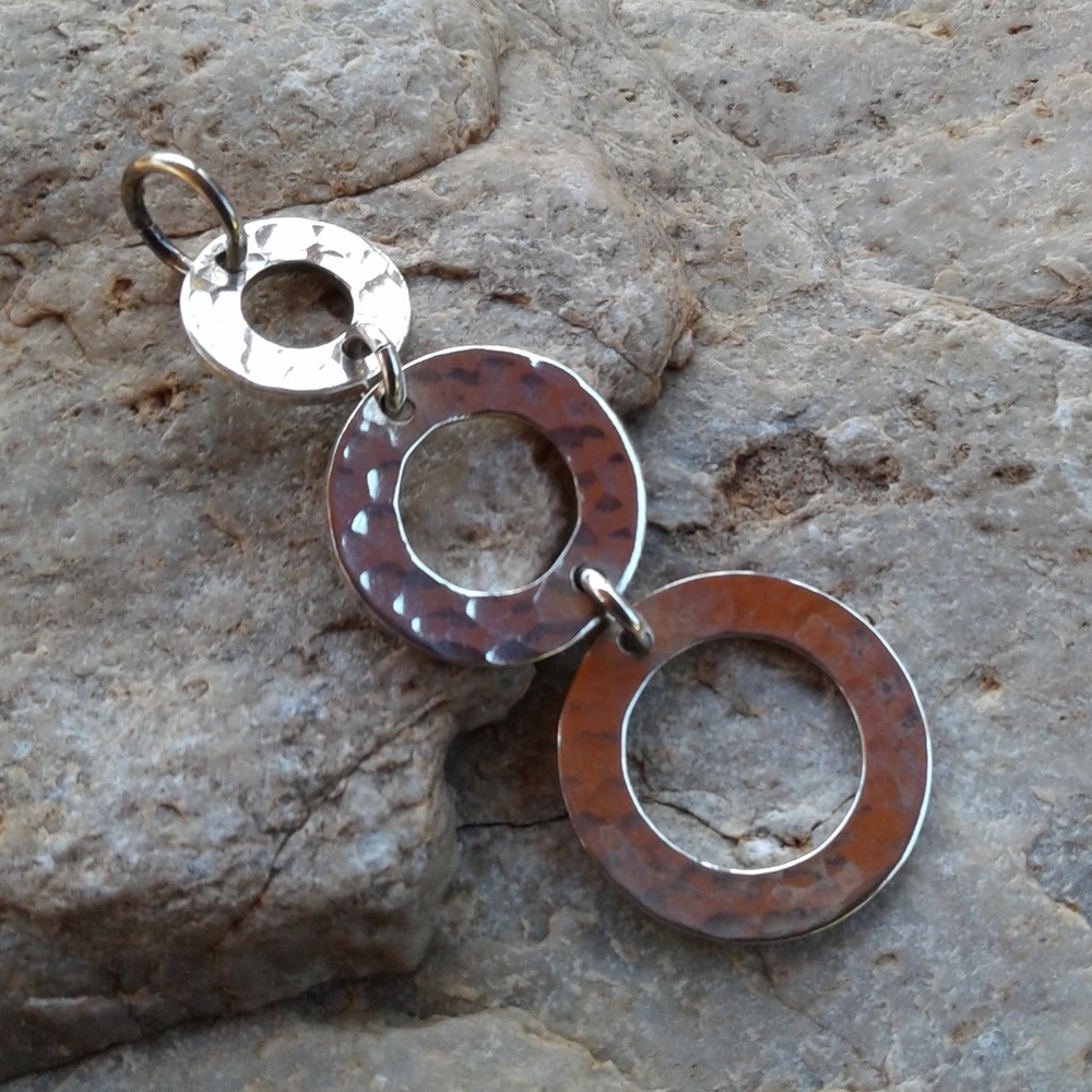 Sterling Silver Hammered Rings Pendant